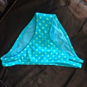 Delia*s blue/green polka dot bikini bottoms NWOT